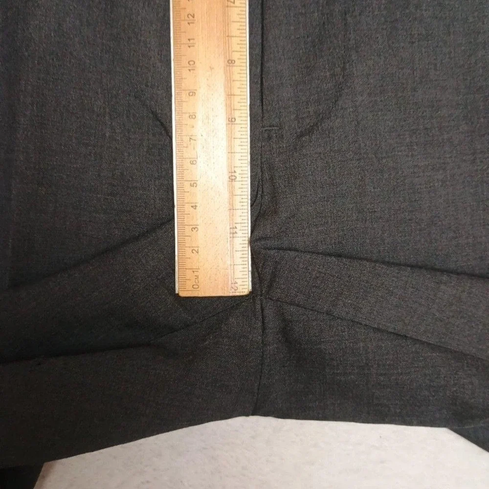 Polo Ralph Lauren Pants Men 36x28 Gray Dress Wool Cuffed Lined Flat Front Hole